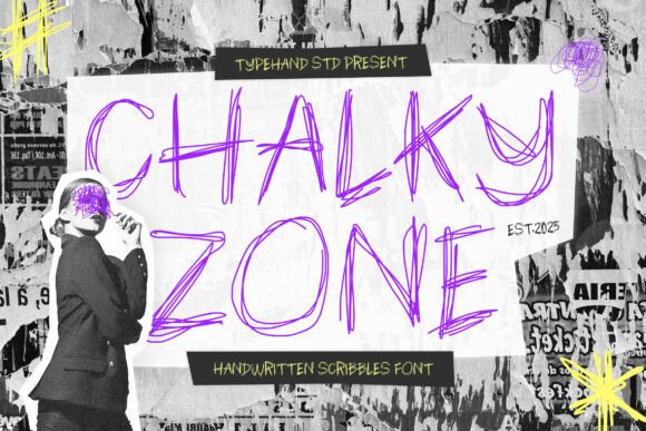 Chalky Zone: A Raw Display Font for Bold Brand Identity